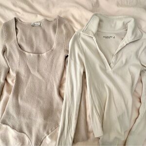 Abercrombie & Fitch | Ribbed Women Sweater Bodysuits | Size S | Set of 2!